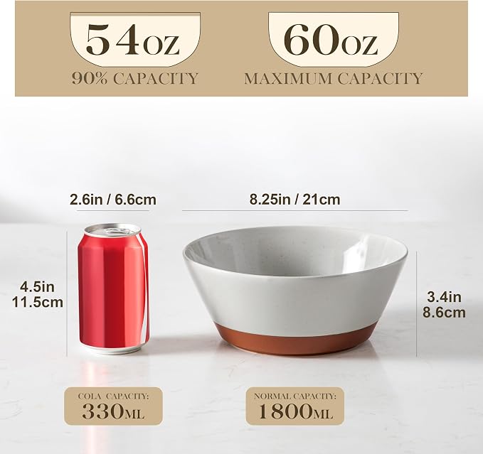 MALACASA Salad Bowls Set of 4, Soup Bowls - Image 2