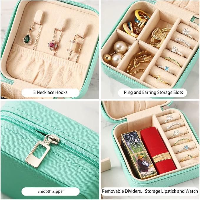 ZPROW Travel Jewelry Case, Mini Portable Jewelry Travel Boxes, Small Jewelry - Image 5