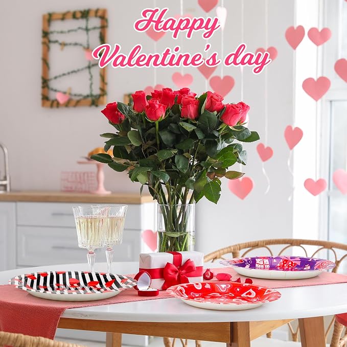 120 Pcs Valentines Party Plates 7 Inch Valentine's Day Paper Plates, Heart - Image 5