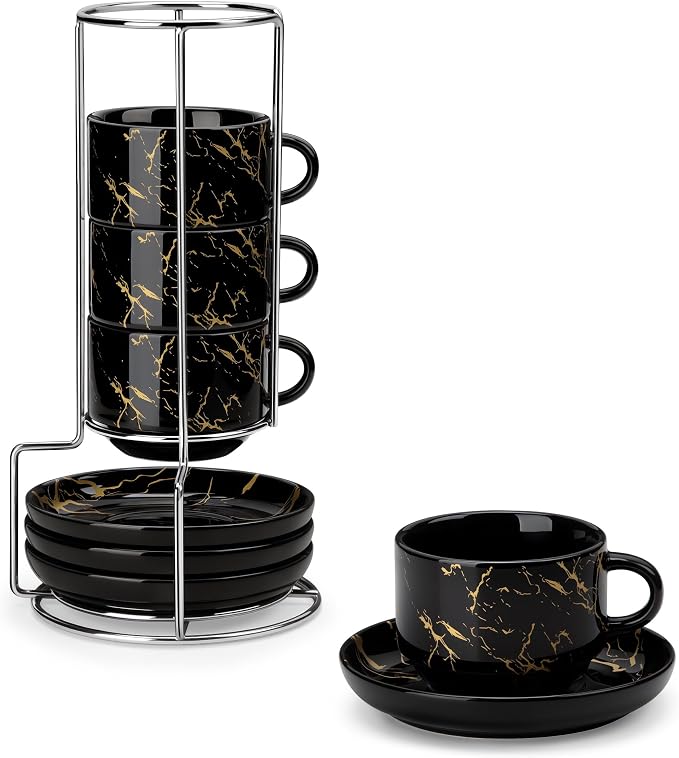 MALACASA 8 OZ Porcelain Espresso Cups by MALACASA