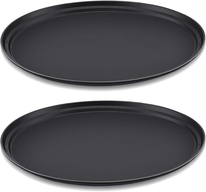 FillTouch 2 Pcs Restaurant Serving Trays PP Plastic Non Slip Rubber Lined Large by FillTouch