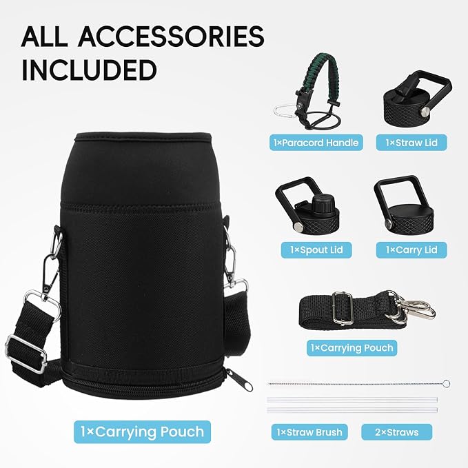 Konokyo 64 oz Insulated Stainless Steel Water Bottle Jug - Image 2