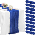 10 Pack Royal Blue Cheesecloth Table Runner 6FT Boho Gauze Fabric Table Runner by HAISIWLKJ