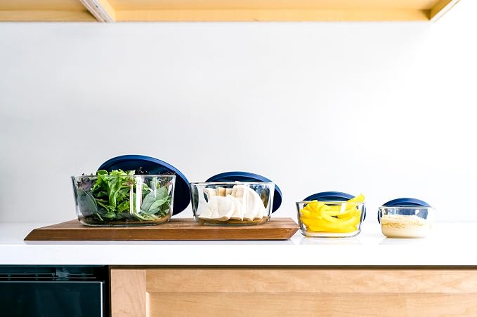 16-Piece Glass Food Storage Containers Set | Round, Microwave & Dishwasher Safe - Image 4