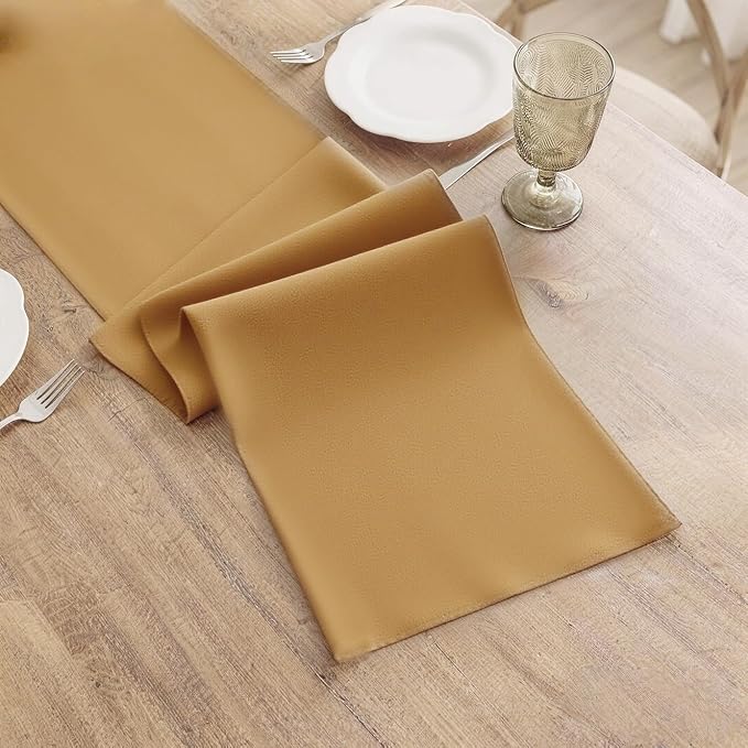 Gold Table Runner, Waterproof Washable Runners 90 Inches Long | Reusable 12x90 - Image 3