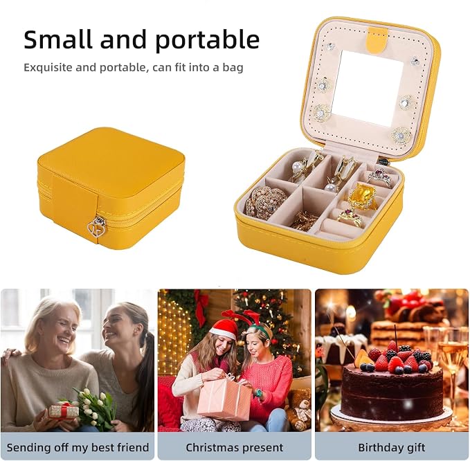 KElofoN Travel jewelry case Travel jewelry box Travel Jewelry Organizer Small - Image 5
