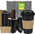 100 Pack 16 oz Disposable Coffee Cups by COOLCAP