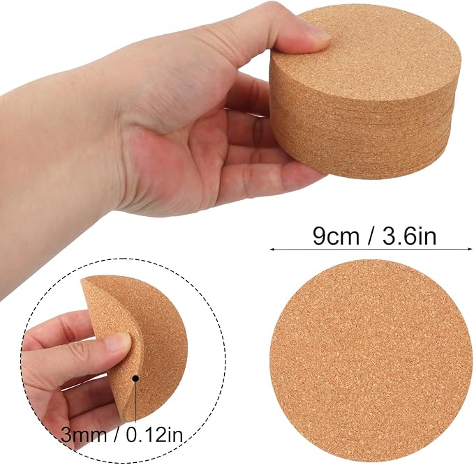 150 Pieces 3.6 Inch Cork Coasters - Image 2