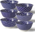 Metahom Ceramic Cereal Bowls, 23 Oz Blue and White Bowls, Porcelain Soup Bowl by Metahom