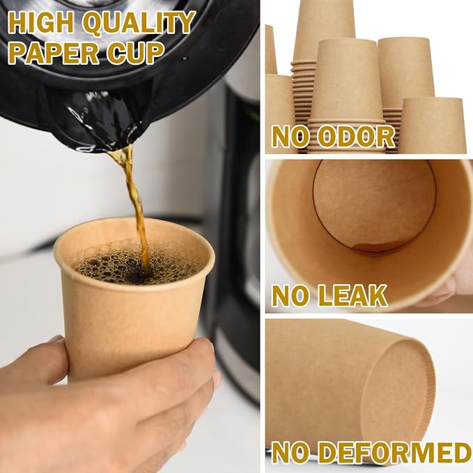 Vumdua 800 Pcs 6 oz Kraft Paper Cups - Image 4