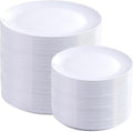 PULOTE 200 Pieces White Plastic Plates Disposable by PULOTEpartywareWesupplyproductsandyouenjoylife