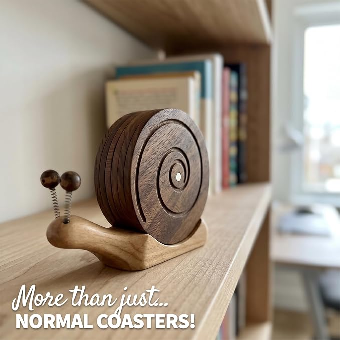 Snail Wooden Coaster Set - Image 5