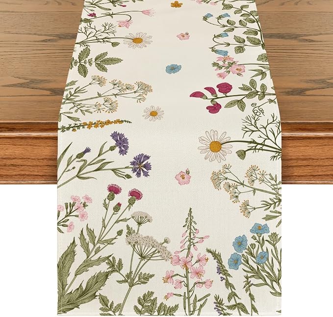 Artoid Mode Flowers Spring Table Runner, Seasonal Kitchen Dining Table - Image 8