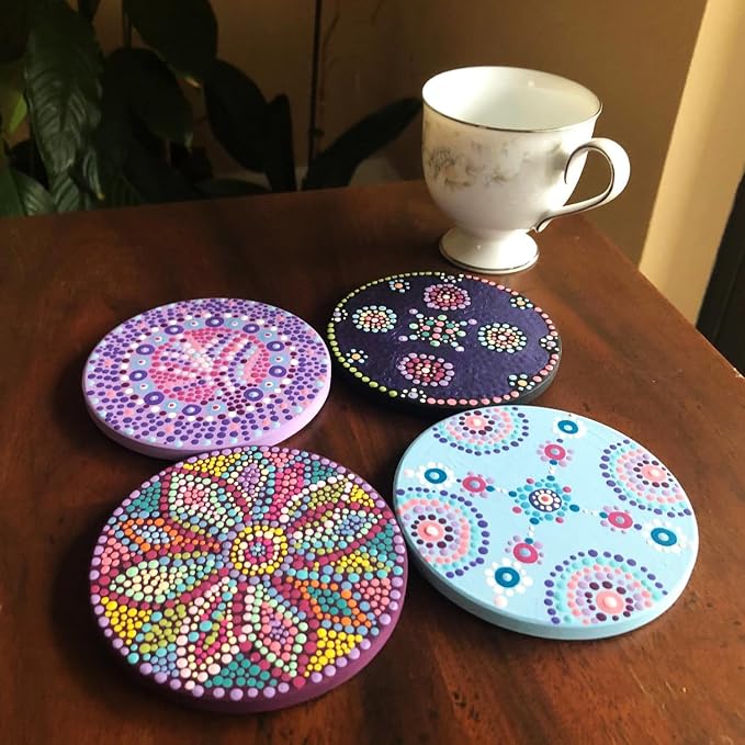 40 Pieces 4 Inch Round Blank Ceramic Coasters, Unglazed Ceramic Tiles Coasters - Image 5