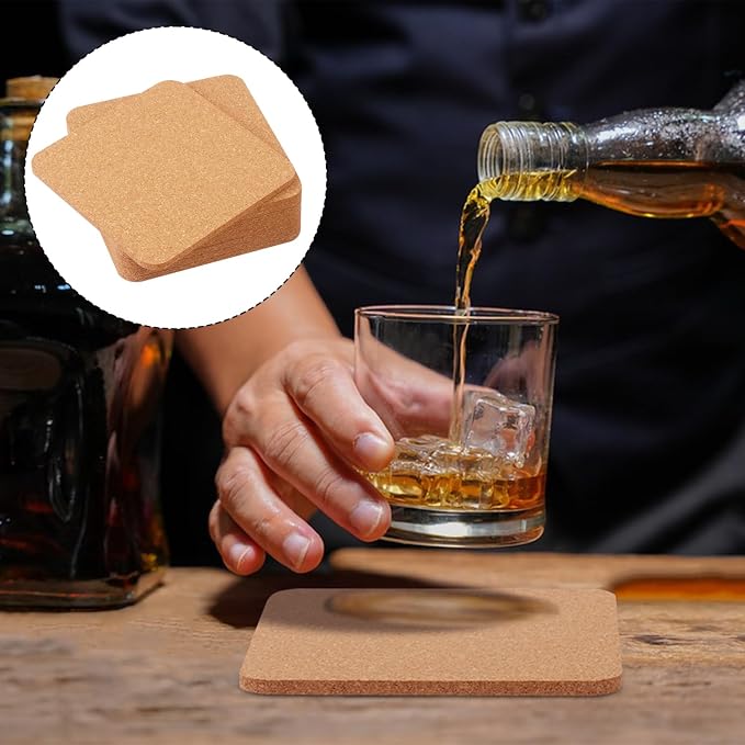 130 Pieces 4 x 4 Inch Cork Coasters - Image 6