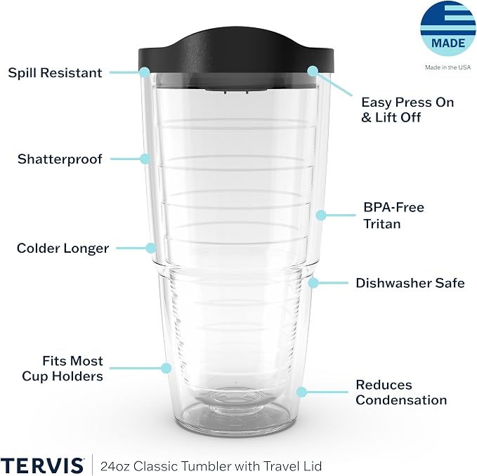Tervis Clear & Colorful Lidded Made in USA Double Walled Insulated Tumbler - Image 3