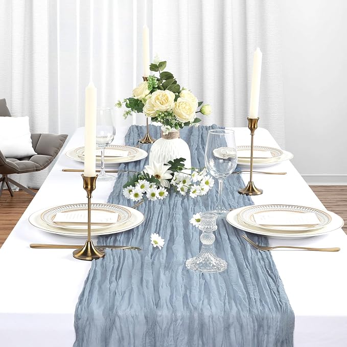 12 Pack Dusty Blue Cheesecloth Table Runner 10Ft Gauze Cheese Cloth Table - Image 4