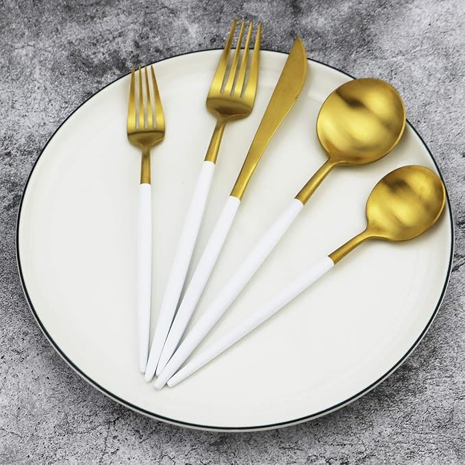 20-Piece 18/10 Stainless Steel Flatware Silverware, Luxury Dinnerware Set - Image 4