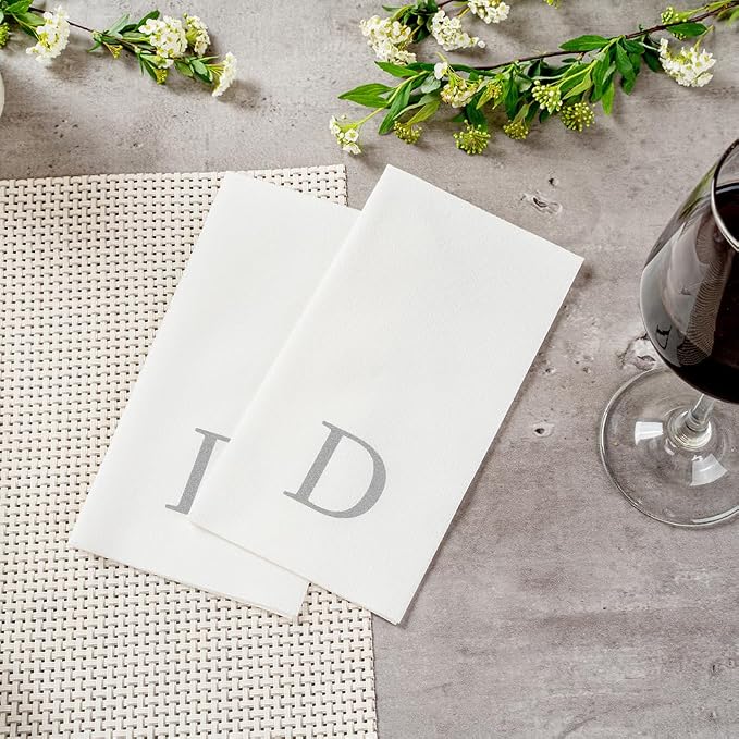 Luxenap 15.8 X 7.9 Inch Linen-Feel Guest Towels, 50 Lettered Hand Towels - Image 6