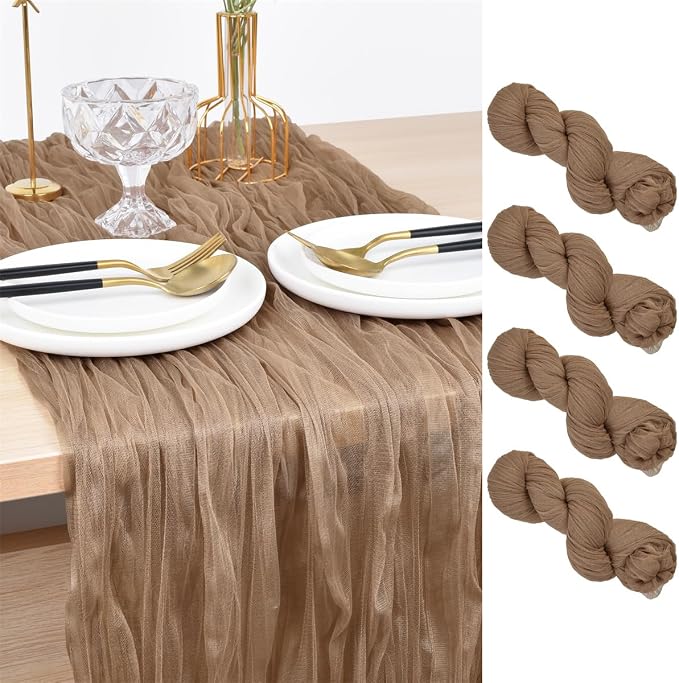 Coffee Cheesecloth Table Runner Cheese Cloth Wedding Birthday Party Decor | by Joanlody