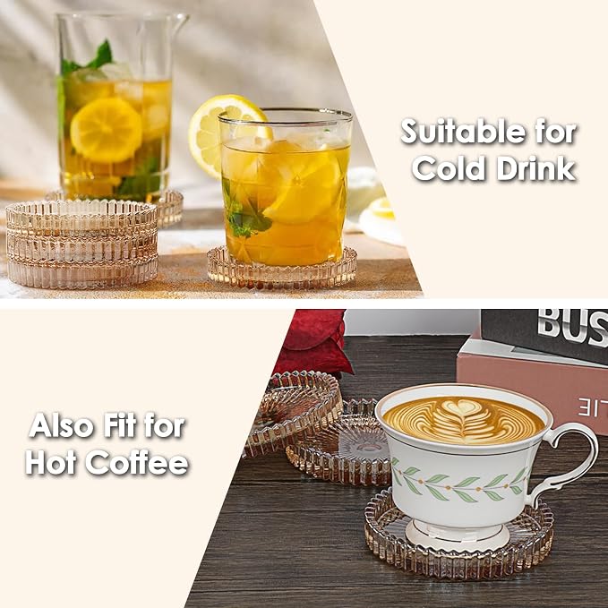 Modern Clear Coasters Set of 5- Glass Cute Coasters - Image 6