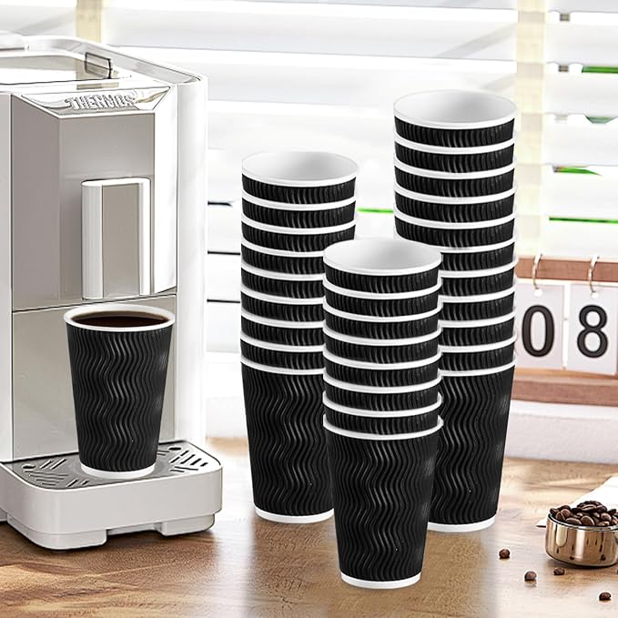 Lamosi 90 Pack Coffee Cups 16 oz, Disposable Paper Coffee Cups No Lids | - Image 4