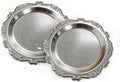 Round Silver Tray, Serving Platters, Vintage Metal Dessert Snack Platter by Unknown