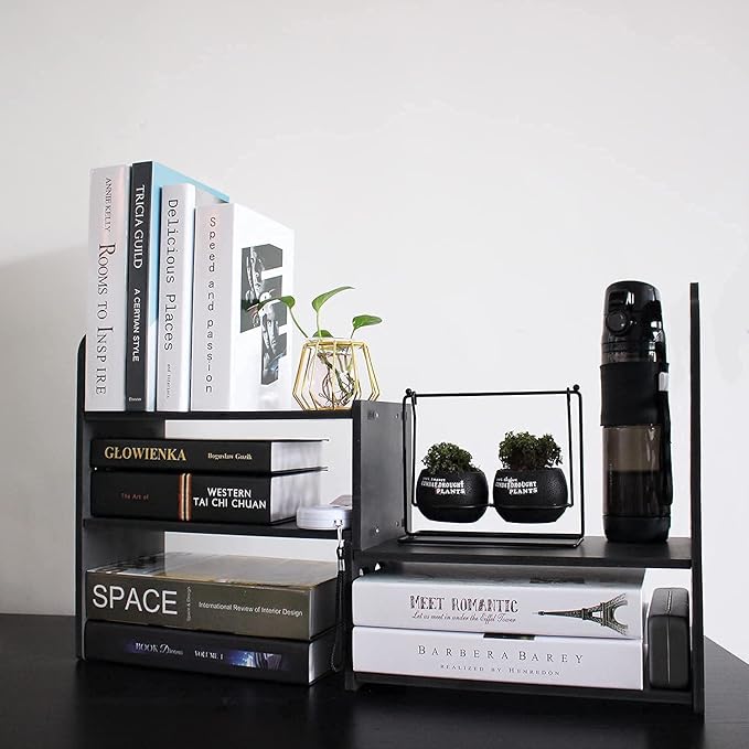 YGYQZ Adjustable Desktop Shelf Organizer, 3-Tier Expandable Desk Shelf - Image 7