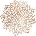Rose Gold Round Placemats for Dinner Table Set of 6 | Hollow-out Vinyl Place by AdasBridal