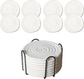Drink Coasters Set of 8 with Holder, Cotton Woven | Absorbent cotton woven by Unknown
