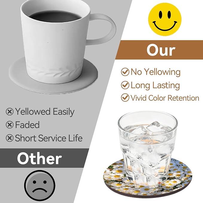 80 Pcs Sublimation Blank Coasters, Heat Transfer Wood Cork Coasters 4 x 4 in - Image 5