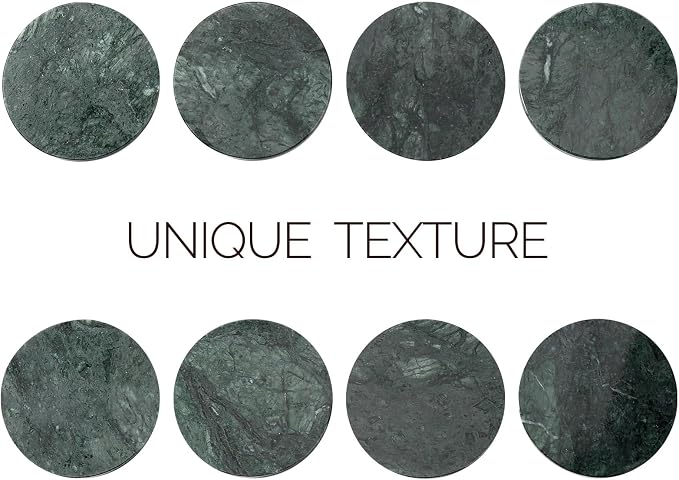 Marble Coasters, Round Modern Coaster Set of 8 - Image 4