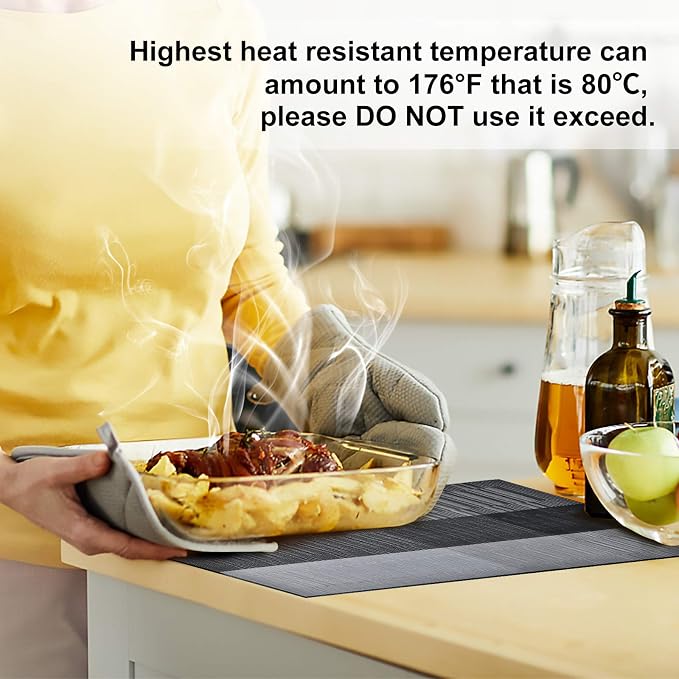 Aofmee Placemats, Placemats Set of 6, Heat Resistant Place Mats, Washable PVC - Image 3