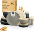 40 PCS Wheat Straw Dinnerware Set | Service by Perlapoc