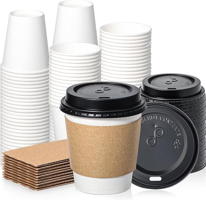 Fit Meal Prep 50 Pack 10 oz Disposable Coffee Cups by FMPBRANDS