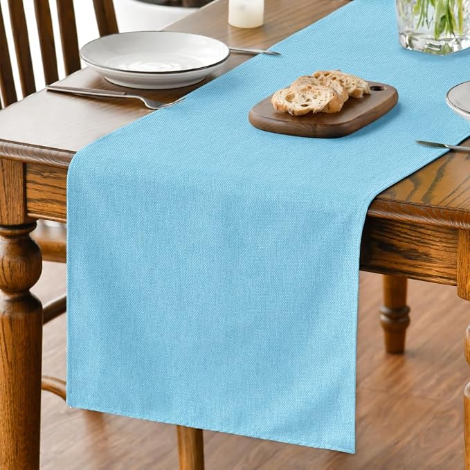 Artoid Mode Light Blue Table Runner, Seasonal Summer Washable Kitchen Dining by ArtoidMode