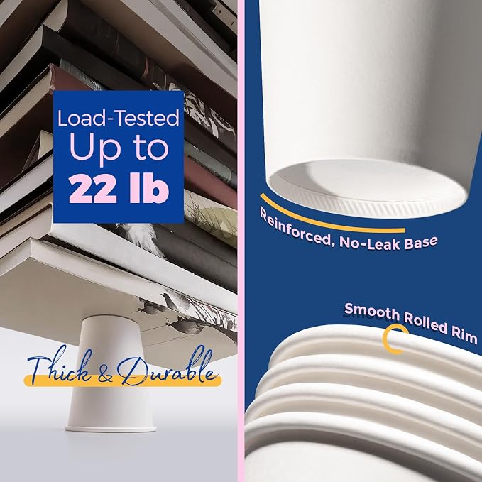 Fit Meal Prep 100 Pack 12 oz Disposable Coffee Cups - Image 6