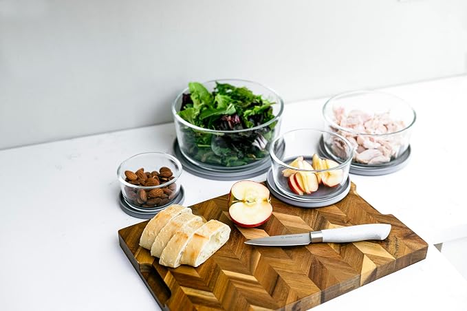 16-Piece Glass Food Storage Containers Set | Round, Microwave & Dishwasher Safe - Image 3
