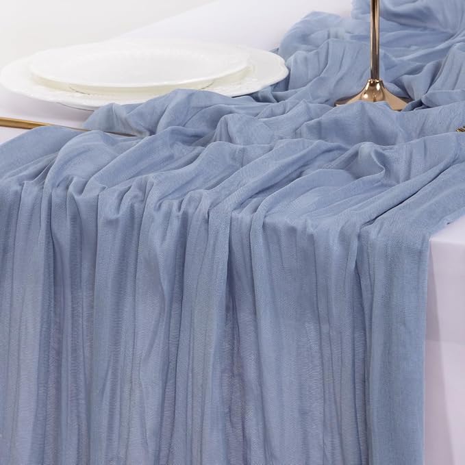 Cheesecloth Table Runner Summer Boho Wedding Birthday Party Home Decor | Dusty - Image 6