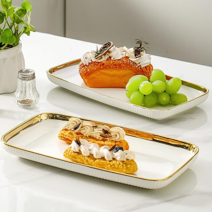 LETAOTAO Serving Platters, Ceramic Serving Platters Set of 4, 12 Inch - Image 3