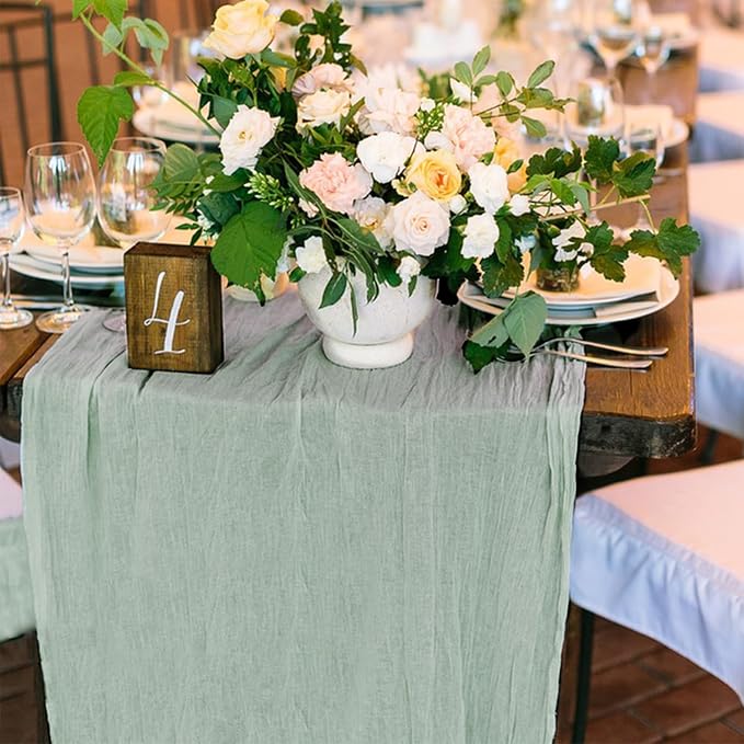 2 Pack Cheesecloth Table Runner 10Ft Gauze Boho Table Runners - Image 6