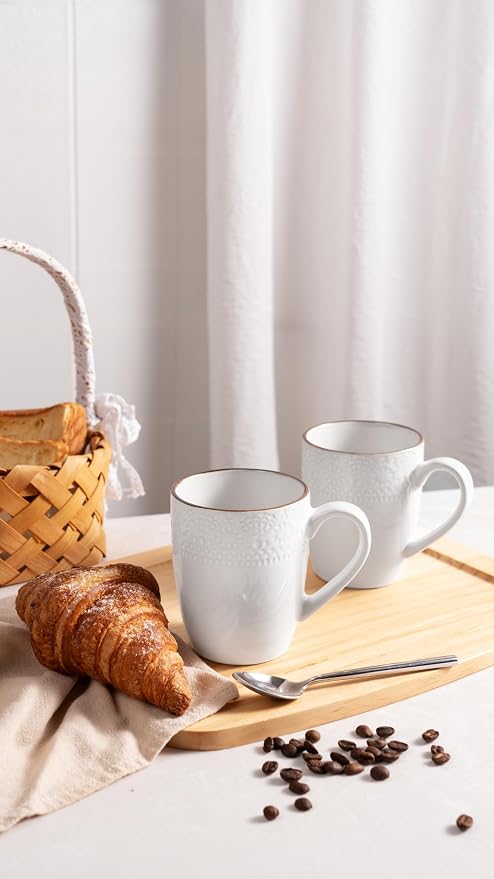 famiware Eden Coffee Mugs Sets of 4, 12 oz Ceramic Stoneware Mug Cup Set | - Image 7