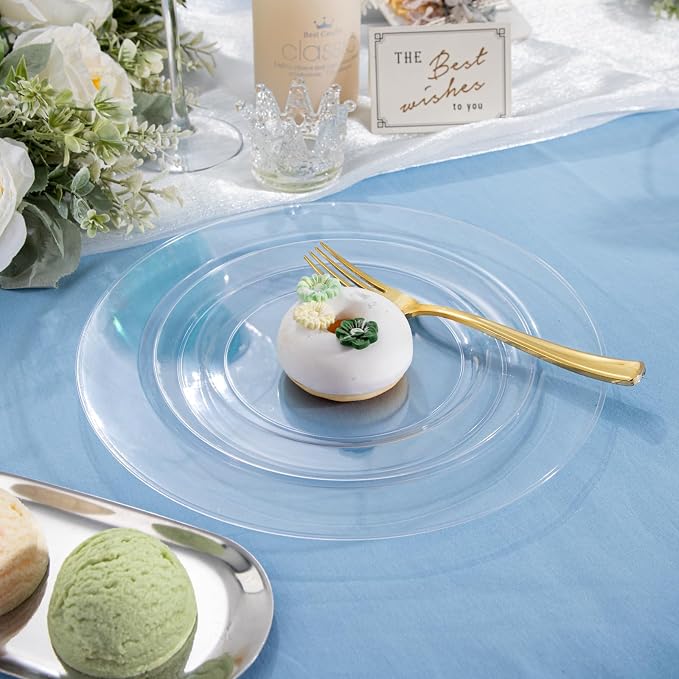 FLOWERCAT 100PCS Clear Plastic Plates - Image 7