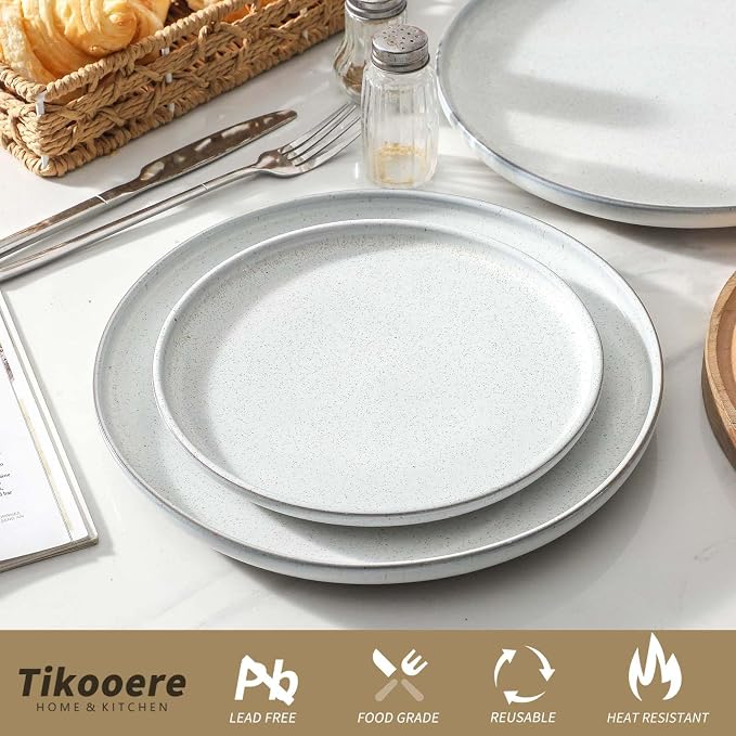 Ceramic Dinner Plates Set of 6, Stoneware 10 Inch, Dishwasher and Oven Safe - Image 6