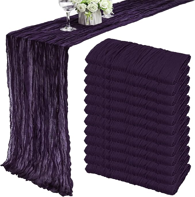 12 Pack Cheesecloth Table Runner 35x72 Inch Boho Gauze Table Runner Rustic by Fivenl