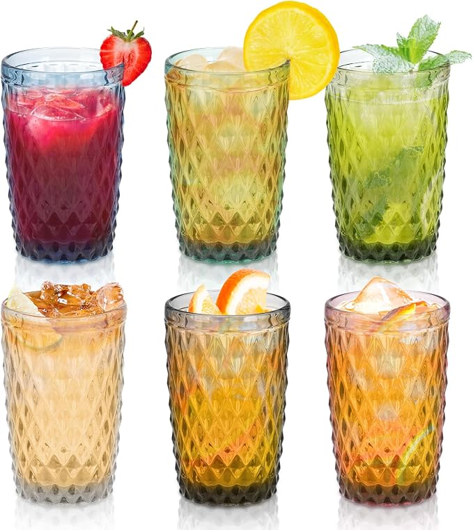 Topsky Highball Drinking Glasses Set of 6, 12 oz Colored Glassware - Image 6