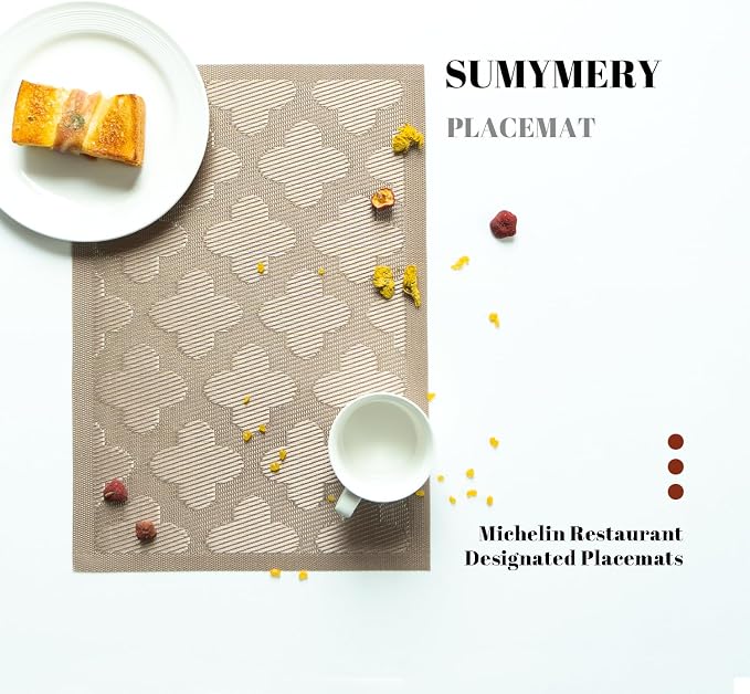 Placemats Set of 12 Vinyl/Plastic Woven Place Mats - Image 4