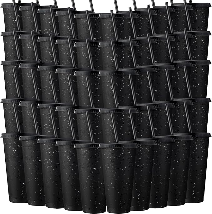 Honeydak 60 Pack Tumbler with Straw and Lid Bulk Cups by Honeydak