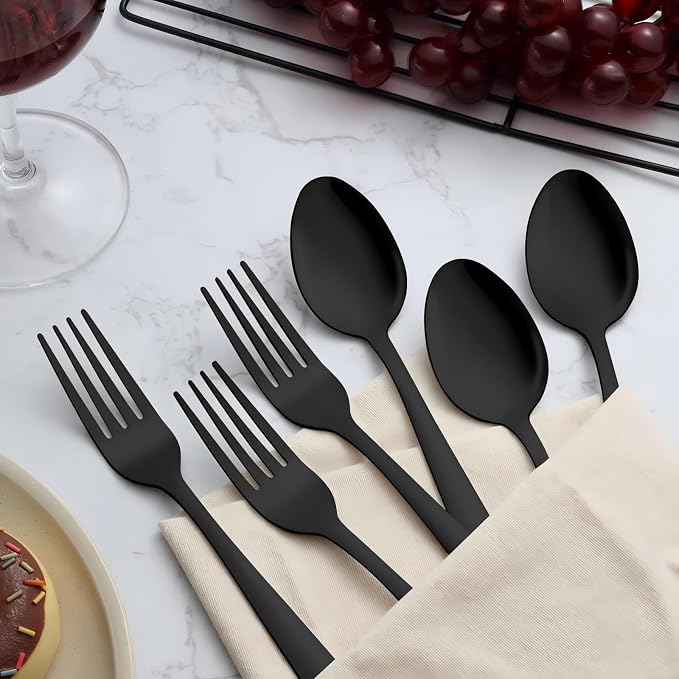Unokit 24-Piece Forks and Spoons Silverware Set - Image 4