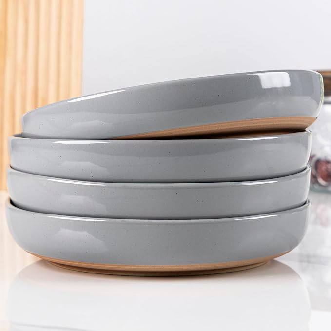 AmorArc 8.75'' Large Ceramic Pasta Bowls, 36oz Handpainted Stoneware Bowls Set by AmorArc